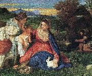 TIZIANO Vecellio, Madonna with Rabbit